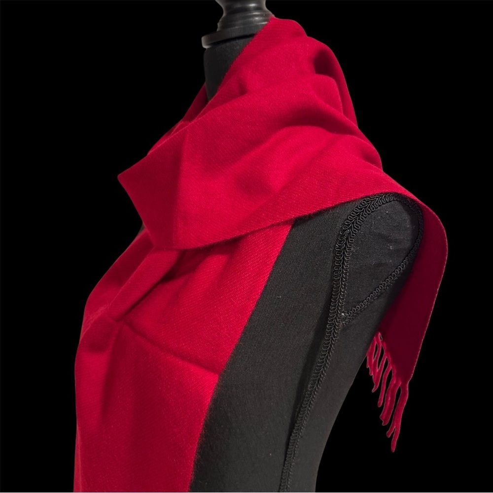 NWT Chyangra Pashmina 100% Pure 4-Ply Cashmere Scarf Handmade Nepal COA-PURE RED - Picture 5 of 17